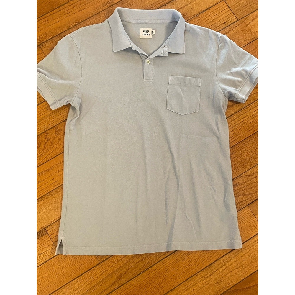 Huckberry Flint And Tinder Men's Medium Pique Polo Shirt Gray